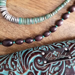 COPY - Patricia Nash Valerie Tooled Clutch/Wristlet Turquoise Brown NWT